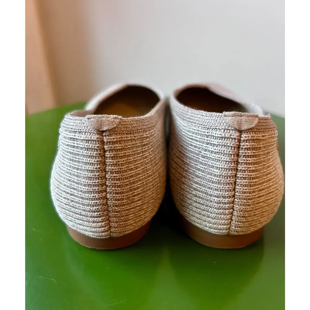 Margot Walker Lightweight Square Toe V-Cut Flats-Golden Almond Sz 7US EU 37.5